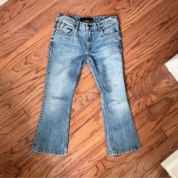 Denim X Alexander Wang Trap Bootcut Cropped Light Indego Aged Wash Jeans 26 - Picture 2 of 6